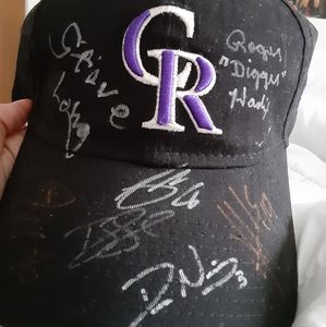 Rockies autographed hat